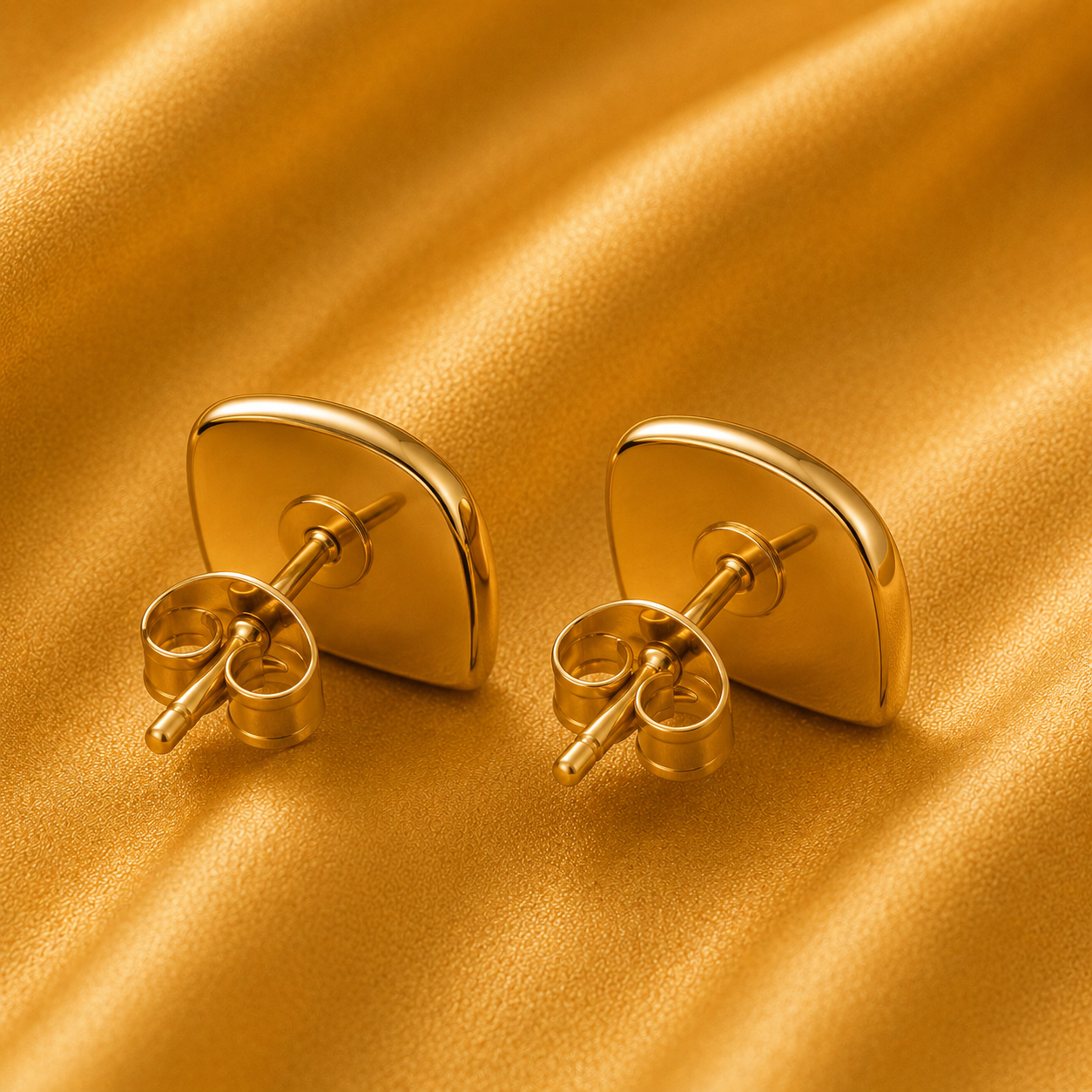 Classic Gold-Tone Oval Stud Earrings